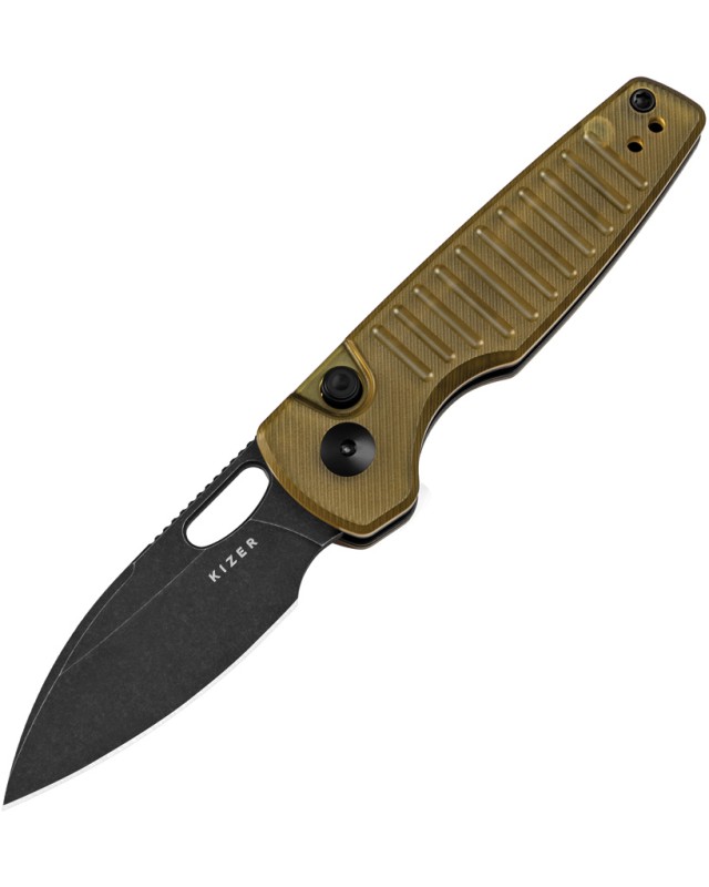 Kizer Parakeet Folding Knife   Nitro-V Steel Yellow PEI Handle