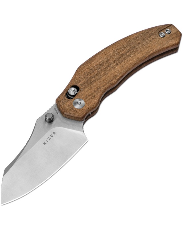 Kizer Bulldog Folding Knife V3672A2 Nitro-V Steel Mkuruti Wood Handle