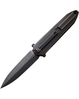 We Knife Diatomic Symmetrical Framelock 220321 CPM-20CV Premium Steel Bronze Titanium Handle Swiss Legal