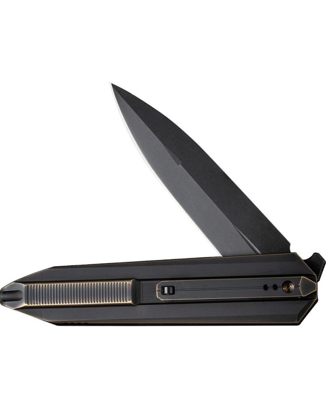 We Knife Diatomic Symmetrical Framelock 220321 CPM-20CV Premium Steel Bronze Titanium Handle Swiss Legal We Knife Diatomic Symmetrical Framelock 220321 CPM-20CV Premium Steel Bronze Titanium Handle Swiss Legal