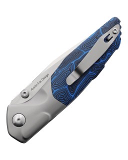 Real Steel Hoeft Folding Knife  S35VN Steel Blue Black G10 Handle