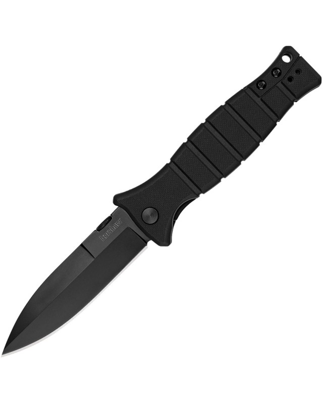 Kershaw XCOM military folding knife 8Cr13MoV stainless steel black finish blade black nylon handle swiss legal blade