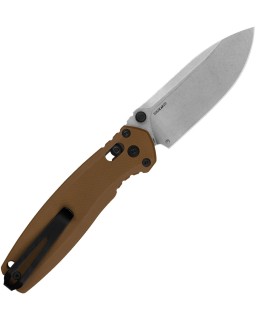 Kershaw Broadside Duralock Folding Knife 2052 D2 Steel Brown G10 Handle