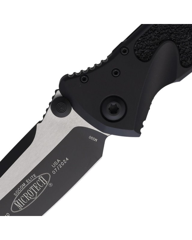 Microtech Socom Elite Tanto T\E Linerlock M390 steel Two Tone finish blade black aluminium handle Microtech Socom Elite Tanto T\E Linerlock M390 steel Two Tone finish blade black aluminium handle