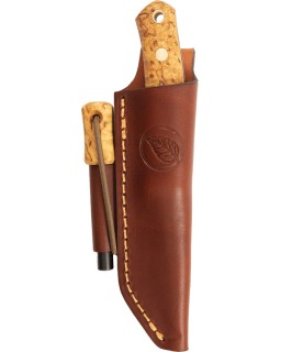 Casström No 8  Swedish Forest Knife Fixed Blade and Firesteel 12828 14C28N Steel Curly Birch Handle