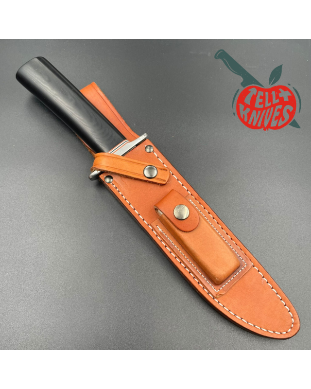 Cold Steel R1 Military Classic VG-1 SAN MAI III steel SEKI Japan steel black micarta handle brown leather sheath Cold Steel R1 Military Classic VG-1 SAN MAI III steel SEKI Japan steel black micarta handle brown leather sheath