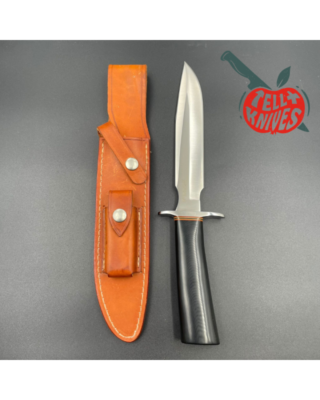 Cold Steel R1 Military Classic 400 Series Stainless Taiwan AUS-8A steel black micarta handle brown leather sheath Cold Steel R1 Military Classic 400 Series Stainless Taiwan AUS-8A steel black micarta handle brown leather sheath