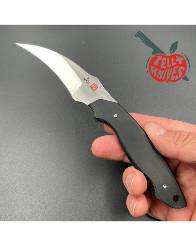 AL MAR KNIVES Back up 2 SEKI Japan full tang VG-10 steel black micarta handle black leather sheath AL MAR KNIVES Back up 2 SEKI Japan full tang VG-10 steel black micarta handle black leather sheath