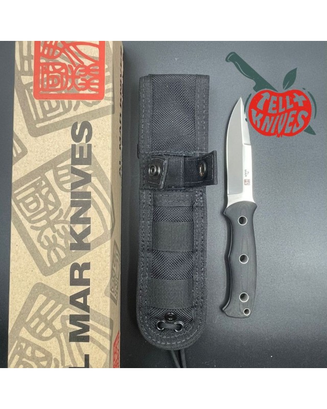 AL MAR KNIVES Mini Operator SRO SEKI Japan full tang VG-10 steel black micarta handle black cordura sheath AL MAR KNIVES Mini Operator SRO SEKI Japan full tang VG-10 steel black micarta handle black cordura sheath