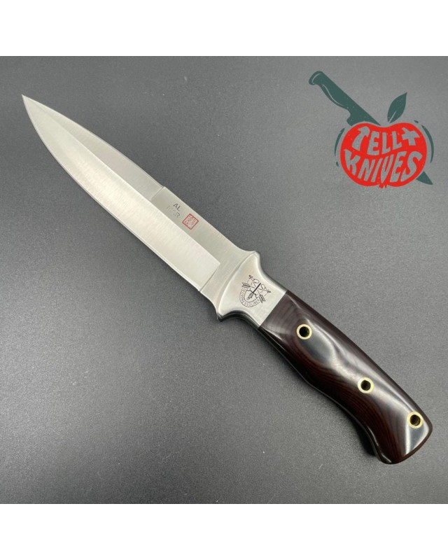 AL MAR KNIVES AMK SERE 3004 small Fighting Knife full tang AUS-6A steel micarta handle black leather sheath Special Forc
