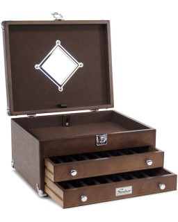 Gerstner International T14 2-Drawer EDC Case Red Oak wood with lock