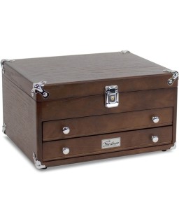 Gerstner International T14 2-Drawer EDC Case Red Oak wood with lock
