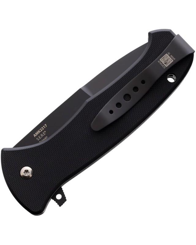 AL MAR Knives SERE 3 S35VN steel black TiNi coated blade black G10 handle flipper framelock AL MAR Knives SERE 3 S35VN steel black TiNi coated blade black G10 handle flipper framelock
