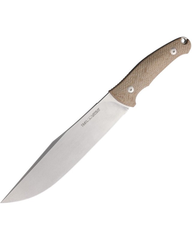 VIPER Trail fixed blade N690 steel stonewash finish natural micarta handle brown leather sheath