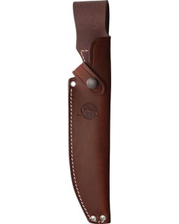VIPER Trail fixed blade N690 steel stonewash finish Suretouch Black handle brown leather sheath
