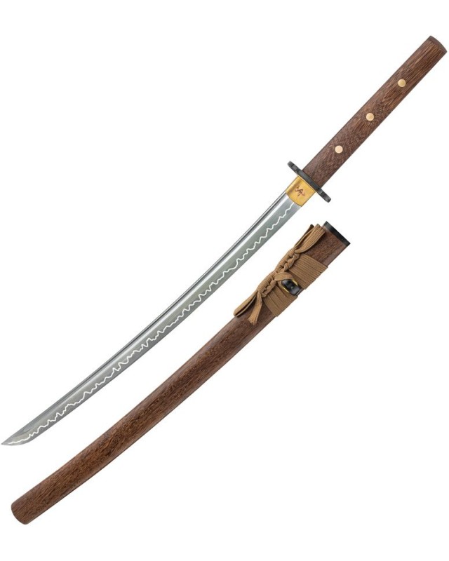 UNITED CUTLERY Shikoto Tigerwood Wakizashi T10 High-Speed Tool Steel blade clay tempered blade
