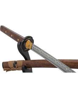 UNITED CUTLERY Shikoto Tigerwood Wakizashi T10 High-Speed Tool Steel blade clay tempered blade