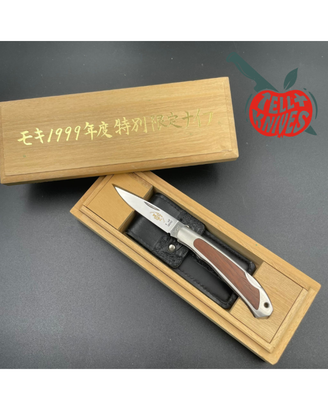 MOKI Limited Edition 1999 Knife of the Year brushed stainless steel handle Wooden Presentation Box 1 of 300