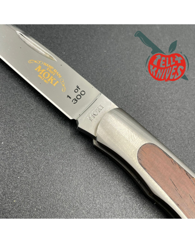 MOKI Limited Edition 1999 Knife of the Year brushed stainless steel handle Wooden Presentation Box 1 of 300