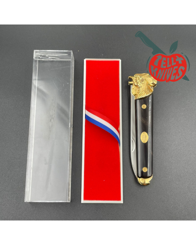 Jacques MONGIN Bicentenaire Révolution Française couteau pliant lame acier inox finition miroir mitres plaqué or manc