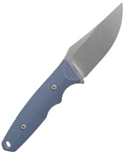 Vosteed H-Back full tang Fixed Blade 14C28N steel stonewash finish blue G10 handle black kydex sheath
