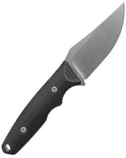 Vosteed H-Back full tang Fixed Blade 14C28N steel stonewash finish black G10 handle black kydex sheath