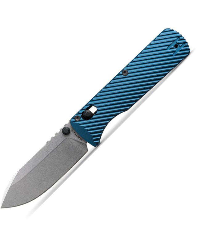 VOSTEED Vombat Zulu shape blade M390 premium steel stonewash finish Crossbar Lock blue Aluminum Handle A4103