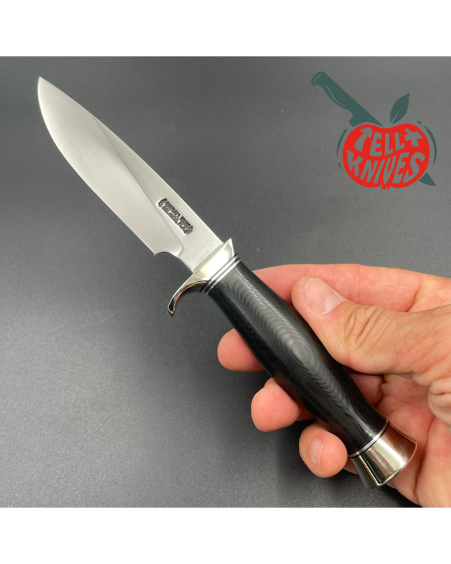 Randall Made Knives Model 26 - 4 Pathfinder forged carbon steel black micarta handle nickel silver guard and pommel brow
