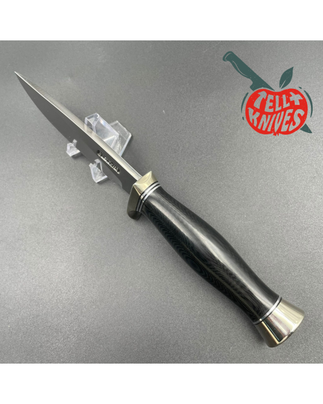 Randall Made Knives Model 26 - 4 Pathfinder forged carbon steel black micarta handle nickel silver guard and pommel brow