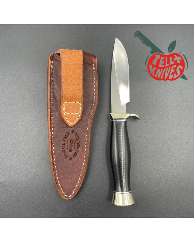 Randall Made Knives Model 26 - 4 Pathfinder forged carbon steel black micarta handle nickel silver guard and pommel brow
