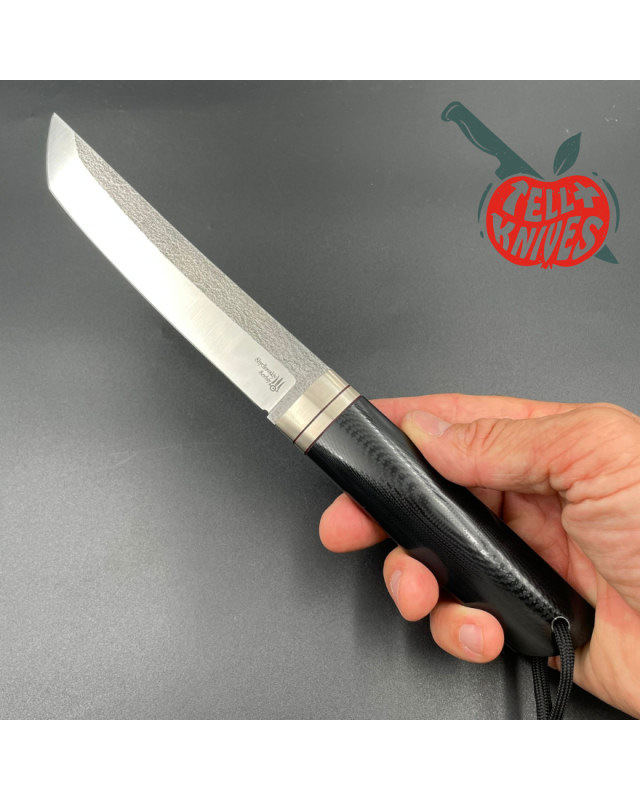 Sergey Shidlovskiy Custom Knives Model Classic Tanto forged Bohler N690 stainless steel polished black G10 handle