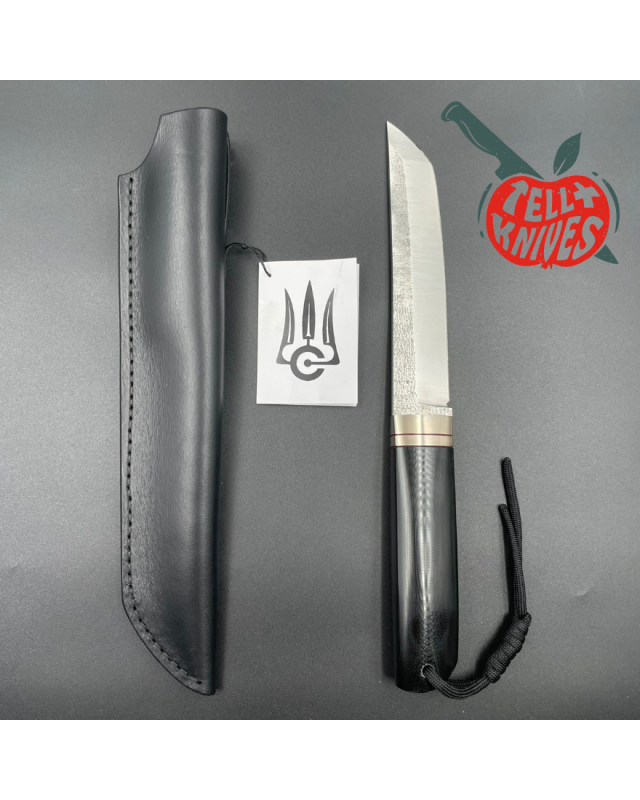 Sergey Shidlovskiy Custom Knives Model Classic Tanto forged Bohler N690 stainless steel polished black G10 handle