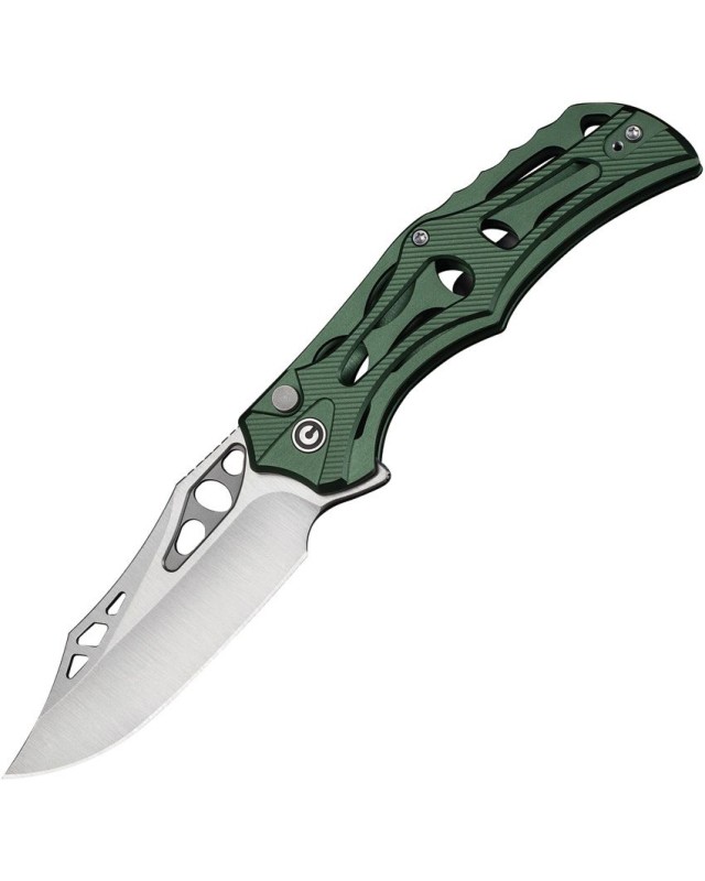 Civivi Biophase Nitro-V steel blade Flipper & Button Lock Knife Green Aluminum Handle