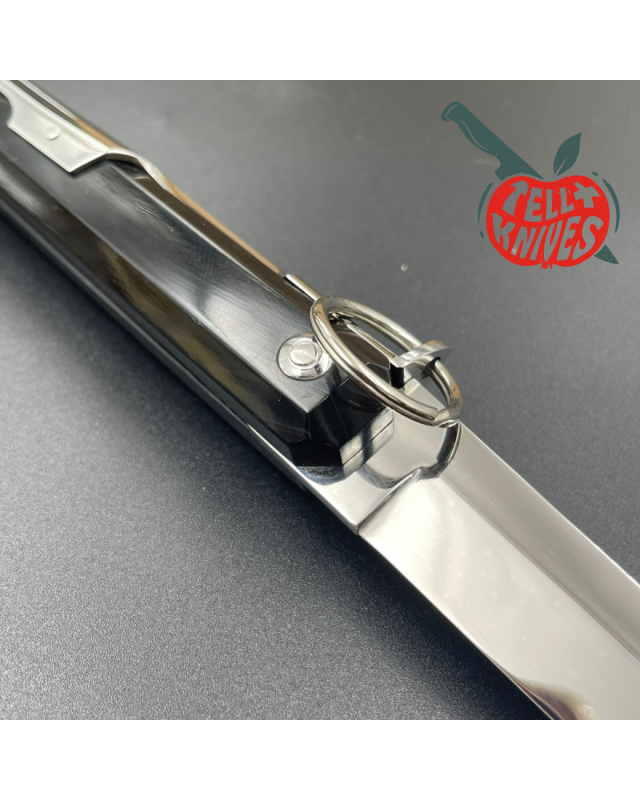 Jacques MONGIN Facette 13 couteau pliant lame acier inox finition miroir manche corne de buffle