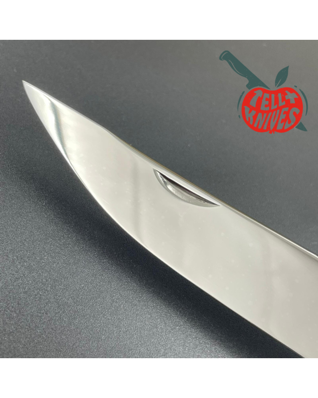 Jacques MONGIN Yatagan 11 couteau pliant lame acier inox finition miroir manche corne noire