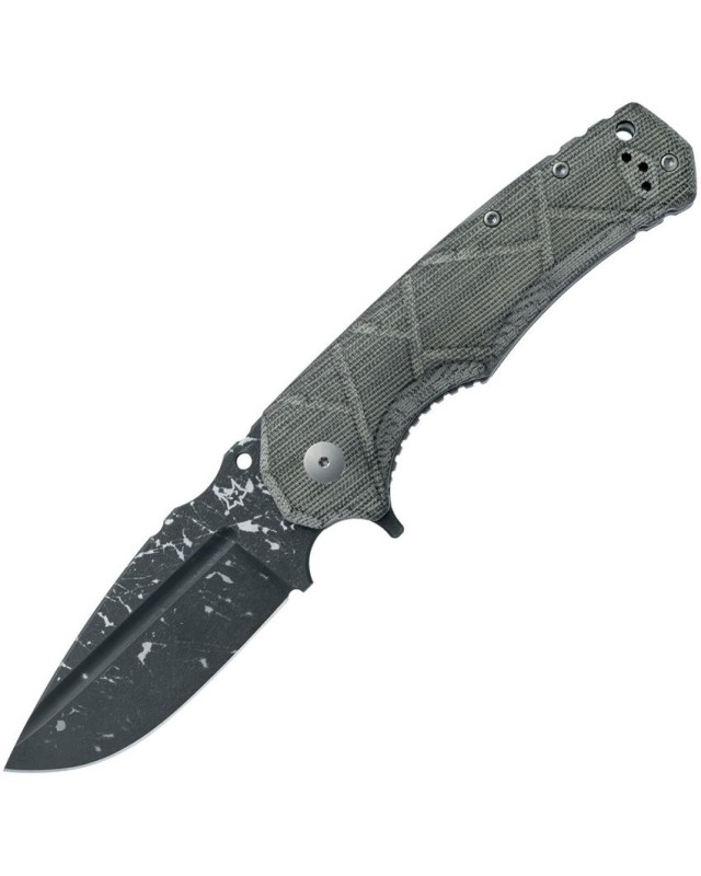 FOX Knives URO folding knife Niolox steel acid washed finish blade OD green micarta handle Wander Tactical Design
