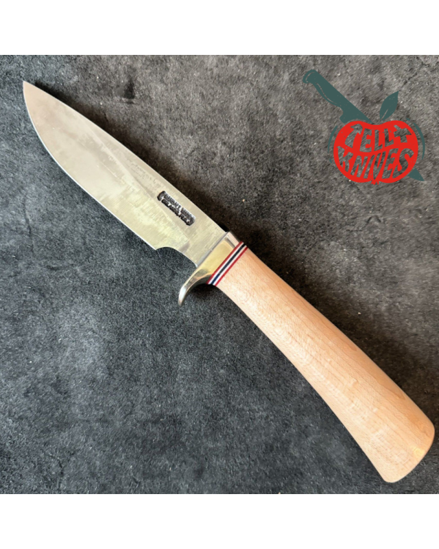 Randall Made Knives Model 26 - 4 Pathfinder forged carbon steel maple wood handle nickel silver guard brown leather shea