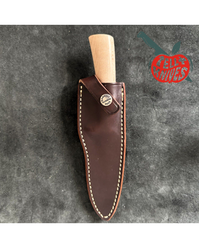 Randall Made Knives Model 26 - 4 Pathfinder forged carbon steel maple wood handle nickel silver guard brown leather shea