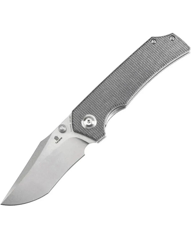 Tenable Fermi Folding Knife Black Micarta Handle Stonewashed 14C28N Stainless steel Blade linerlock
