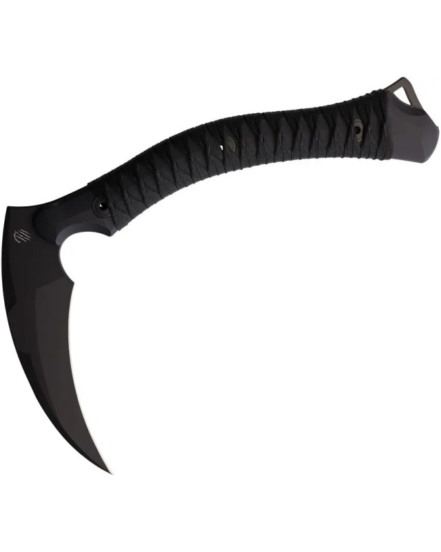 Bastinelli Reaper Tac Full Tang N690 stainless steel compact battle axe black G10 handle wrapped handle black leather be