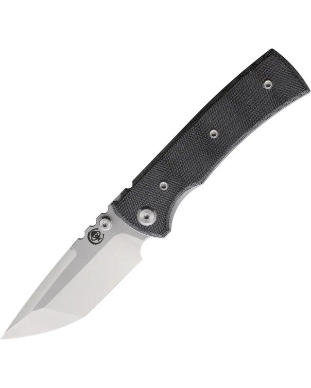 Chaves Knives Redencion Street Linerlock Elmax steel stonewash and satin finish Drop point blade Black Micarta handle