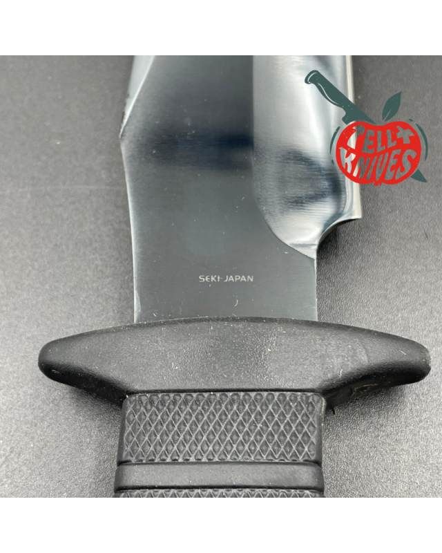 SOG Tigershark Midnite S.M. CA. SK5 carbon steel gun blued satin finish 1986-1989 SEKI Japan SOG Tigershark Midnite S.M. CA. SK5 carbon steel gun blued satin finish 1986-1989 SEKI Japan