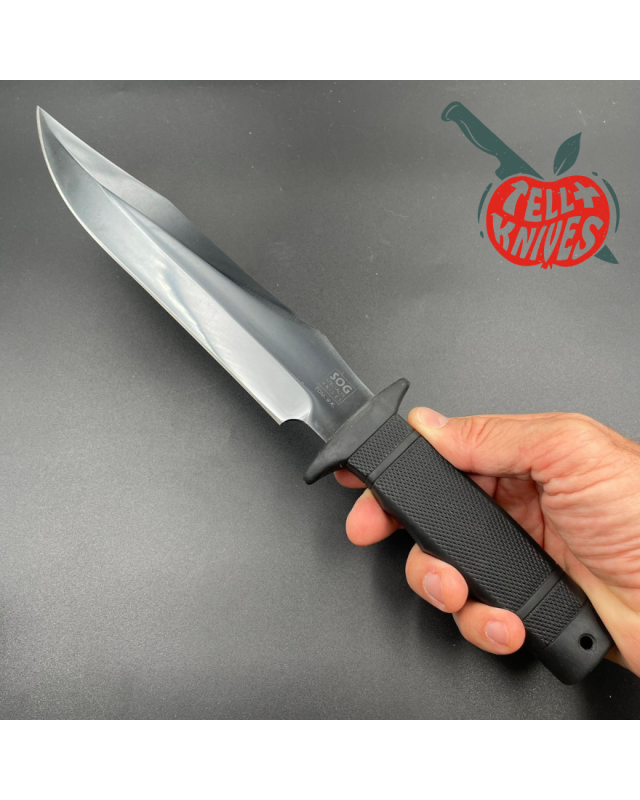 SOG Tigershark Midnite S.M. CA. SK5 carbon steel gun blued satin finish 1986-1989 SEKI Japan SOG Tigershark Midnite S.M. CA. SK5 carbon steel gun blued satin finish 1986-1989 SEKI Japan