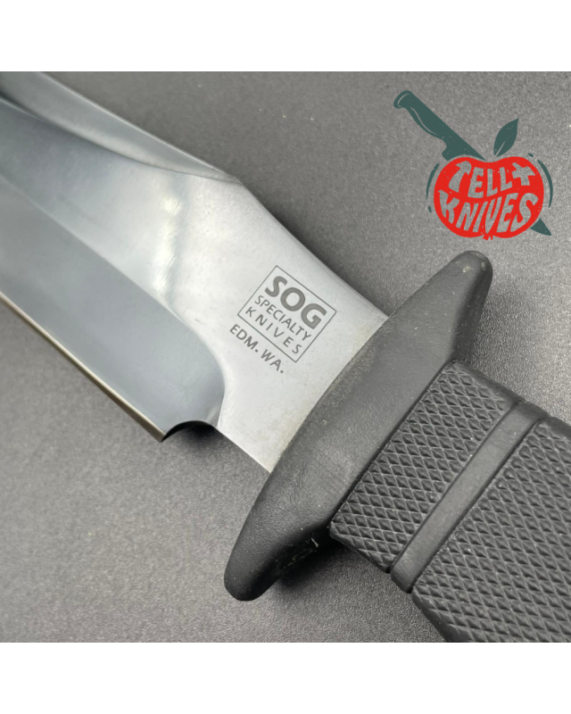 SOG Tigershark Midnite S.M. CA. SK5 carbon steel gun blued satin finish 1986-1989 SEKI Japan SOG Tigershark Midnite S.M. CA. SK5 carbon steel gun blued satin finish 1986-1989 SEKI Japan