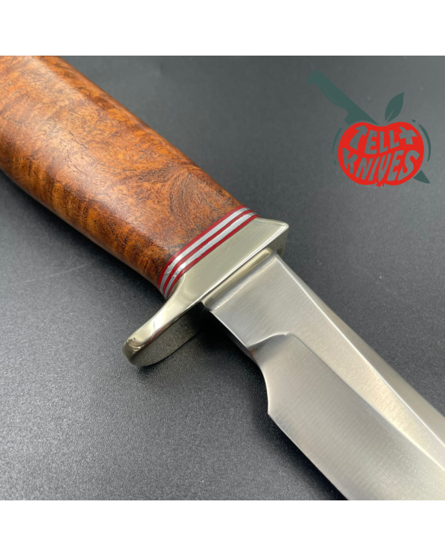 Randall Made Knives Model 4 - 4.5 Small Game and Skinner forged stainless steel blade walnut burl handle butt plate brow Randall Made Knives Model 4 - 4.5 Small Game and Skinner forged stainless steel blade walnut burl handle butt plate brow