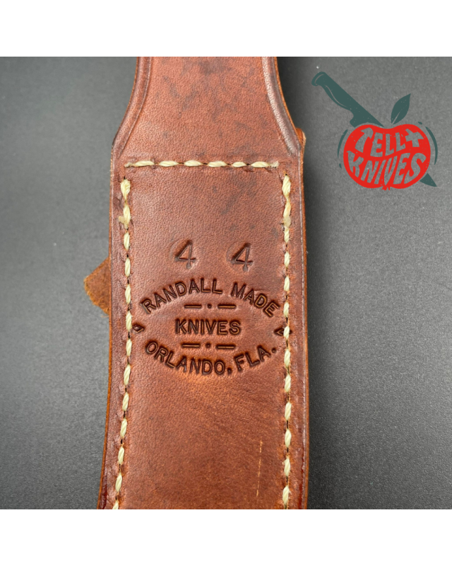 Randall Made Knives Model 4 - 4.5 Small Game and Skinner forged stainless steel blade walnut burl handle butt plate brow Randall Made Knives Model 4 - 4.5 Small Game and Skinner forged stainless steel blade walnut burl handle butt plate brow