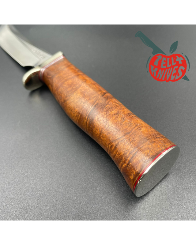 Randall Made Knives Model 4 - 4.5 Small Game and Skinner forged stainless steel blade walnut burl handle butt plate brow Randall Made Knives Model 4 - 4.5 Small Game and Skinner forged stainless steel blade walnut burl handle butt plate brow