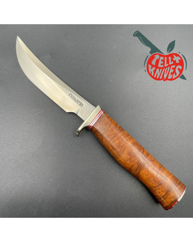 Randall Made Knives Model 4 - 4.5 Small Game and Skinner forged stainless steel blade walnut burl handle butt plate brow