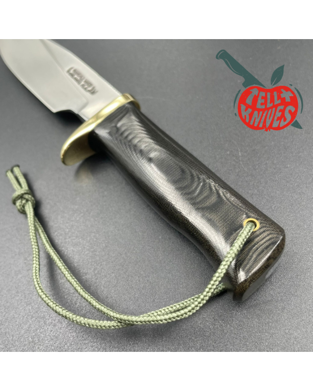 Randall Made Knives Model RKS5 Drop Point 2006 forged stainless steel full tang blade black micarta handle brass guard b