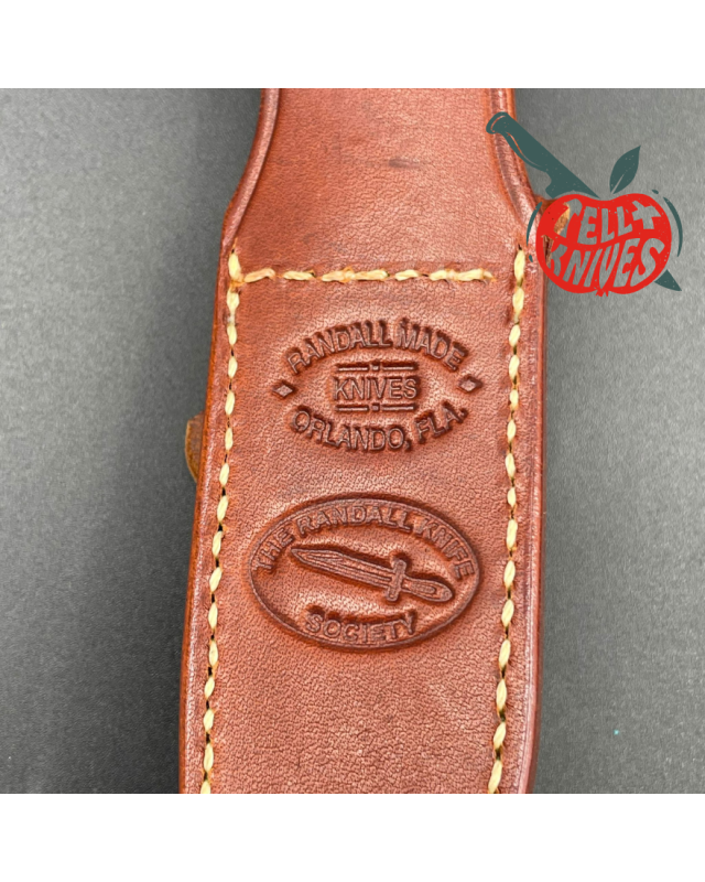 Randall Made Knives Model RKS5 Drop Point 2006 forged stainless steel full tang blade black micarta handle brass guard b